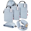 BAGSMART 6 Set Compression Packing Cubes with Fillable Neck Pillow(Light Blue)