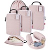 BAGSMART 6 Set Compression Packing Cubes with Fillable Neck Pillow(Pink)