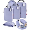 BAGSMART 6 Set Compression Packing Cubes with Fillable Neck Pillow(Purple)