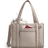 BAGSMART Boxy Tote Bag for Women, Crossbody Work Bag with Zipper(Tan)