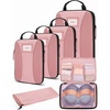 BAGSMART Compression Packing Cubes, Lightweight Travel Essentials(Baby Pink)