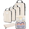 BAGSMART Compression Packing Cubes, Lightweight Travel Essentials(Beige)