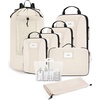 BAGSMART Compression Packing Cubes, Lightweight Travel Essentials(Light Beige)