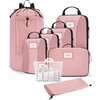 BAGSMART Compression Packing Cubes, Lightweight Travel Essentials(Pink)