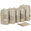 BAGSMART Compression Packing Cubes for Travel, 6 Set Luggage Organizer Bags(02-Khaki)