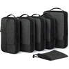 BAGSMART Compression Packing Cubes for Travel, 6 Set Luggage Organizer Bags(04-Black)