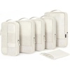 BAGSMART Compression Packing Cubes for Travel, 6 Set Luggage Organizer Bags(Light Beige)