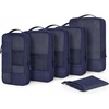 BAGSMART Compression Packing Cubes for Travel, 6 Set Luggage Organizer Bags(Navy Blue)