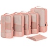 BAGSMART Compression Packing Cubes for Travel, 6 Set Luggage Organizer Bags(Orange)