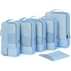 BAGSMART Compression Packing Cubes for Travel, 6 Set Luggage Organizer Bags(Sky Blue)