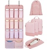 BAGSMART Hanging Compression Packing Cubes 6 Set Cruise Travel Essentials(Baby Pink)