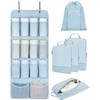 BAGSMART Hanging Compression Packing Cubes 6 Set Cruise Travel Essentials(Light Blue)