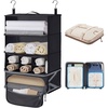 BAGSMART Hanging Packing Cubes for Travel, Hanging Shelves for Suitcases Organizers, Compression 4 Shelf Closet Organizers, Travel Shelves for Cruise Ship Essentials