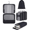 BAGSMART Hanging Travel Packing Cubes, 6 Set Large Travel Cubes for Women Cruise Ship Essentials, Suitcase Organizers