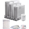 BAGSMART Travel Vacuum Bags with Rechargeable Electric Pump, 18PC Kit(Gray-Travel Size)