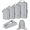 BAGSMART Water-Resistant Packing Cubes – 6 PCS Travel Essentials, Compression Packing Cubes for Suitcases, Lightweight, Grey