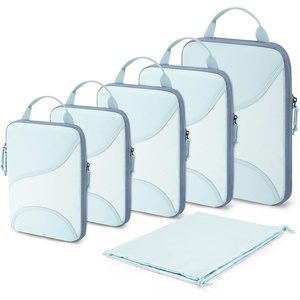 BAGSMART Compression Packing Cubes – 6 Set Travel Packing Cubes for Suitcases, Compression Suitcase Organizers with Shoe Bag