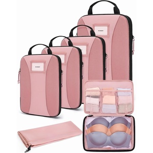 BAGSMART Compression Packing Cubes, Lightweight Travel Essentials(Baby Pink)