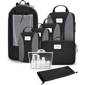 BAGSMART Compression Packing Cubes, Lightweight Travel Essentials(Black)