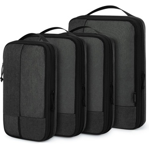 BAGSMART Compression Packing Cubes for Travel, 6 Set Luggage Organizer Bags(Black)