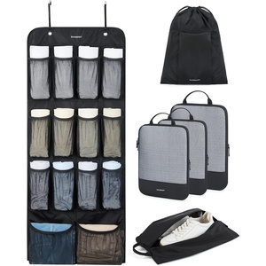 BAGSMART Hanging Compression Packing Cubes 6 Set Cruise Travel Essentials(Black)