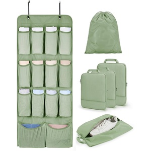 BAGSMART Hanging Compression Packing Cubes 6 Set Cruise Travel Essentials(Forest Green)