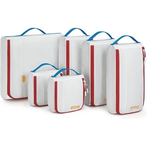 BAGSMART Keep Shape Packing Cubes for Travel, 6 Set Travel Cubes for Packing, Lightweight Suitcase Organizer Bags Set for Travel Essentials(Mondrian)