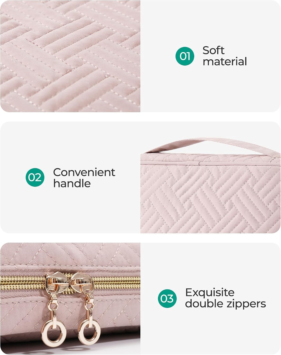 image:imageBAGSMART Travel Jewelry Organizer Tanglefree Necklaces CasePinkPink
