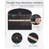 BAGSMART Hanging Jewelry Organizer Claw Clip Necklace Holder Roll for Hair Ties, Headbands, Clips, Earrings, Necklaces, Glasses Double-Sided on Closet, Wall, Door, 1 piece, Large-Black(Lake Green)