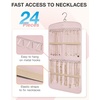 BAGSMART Hanging Jewelry Organizer Storage with Hanger Metal Hooks Double-Sided Jewelry Holder for Earrings, Necklaces, Rings on Closet, Wall, Door, 1 piece Large Black(Pink)