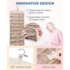BAGSMART Hanging Jewelry Organizer Storage with Hanger Metal Hooks Double-Sided Jewelry Holder for Earrings, Necklaces, Rings on Closet, Wall, Door, 1 piece Large Black(Beige)