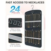 BAGSMART Hanging Jewelry Organizer Storage with Hanger Metal Hooks Double-Sided Jewelry Holder for Earrings, Necklaces, Rings on Closet, Wall, Door, 1 piece Large Black(Grey)