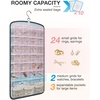 BAGSMART Hanging Jewelry Organizer Storage with Hanger Metal Hooks Double-Sided Jewelry Holder for Earrings, Necklaces, Rings on Closet, Wall, Door, 1 piece Large Black(Grey)