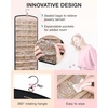 BAGSMART Hanging Jewelry Organizer Storage with Hanger Metal Hooks Double-Sided Jewelry Holder for Earrings, Necklaces, Rings on Closet, Wall, Door, 1 piece Large Black(Clear)