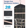 BAGSMART Hanging Jewelry Organizer with Hanger Metal Hooks Double-Sided Jewelry Holder for Organizing Earrings Necklaces Rings Perfect for in Hanging Closet, Wall, Door, 1 Piece, Large, Black(B-1-Black)