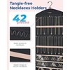 BAGSMART Hanging Jewelry Organizer with Hanger Metal Hooks Double-Sided Jewelry Holder for Organizing Earrings Necklaces Rings Perfect for in Hanging Closet, Wall, Door, 1 Piece, Large, Black(A-1-Black)