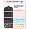 BAGSMART Hanging Jewelry Organizer with Hanger Metal Hooks Double-Sided Jewelry Holder for Organizing Earrings Necklaces Rings Perfect for in Hanging Closet, Wall, Door, 1 Piece, Large, Black(A-1-Black)