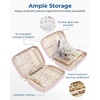 BAGSMART Jewelry Travel Case, Ring Binder Storage Book with Clear Pockets, Zippered Organizer for Necklace, Earrings, Rings, Bracelet, Pink(Pink)