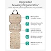 BAGSMART Travel Jewelry Case, Hanging Jewelry Organizer with Zipper Pockets, Large Capacity Puffy Jewelry Roll for Earrings, Necklaces, Rings on Closet, Wall, Door, Portable Travel Essentials, Pink(Pink)