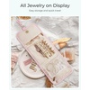 BAGSMART Travel Jewelry Case Organizer, Roll Foldable Jewelry Case for Journey-Rings, Necklaces, Earrings, Bracelets, Brooches, Portable Travel Essentials, Pink(Beige)