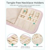 BAGSMART Travel Jewelry Case Organizer, Roll Foldable Jewelry Case for Journey-Rings, Necklaces, Earrings, Bracelets, Brooches, Portable Travel Essentials, Pink(Pink)