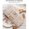 BAGSMART Travel Jewelry Organizer Case, Foldable Jewelry Roll for Necklaces, Earrings, Journey-Rings, Bracelets, Brooches, Portable, Pink(A-Camel)