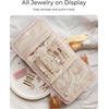 BAGSMART Travel Jewelry Organizer Case, Foldable Jewelry Roll for Necklaces, Earrings, Journey-Rings, Bracelets, Brooches, Portable, Pink(A-Pink)
