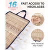 BAGSMART Travel Jewelry Organizer Case Portable Jewelry Roll Bag Tangle-free Necklace Storage Foldable Transparent Pockets for Earrings Rings Bracelet Travel Essentials Black(Dark Blue)