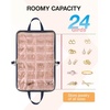 BAGSMART Travel Jewelry Organizer Case Portable Jewelry Roll Bag Tangle-free Necklace Storage Foldable Transparent Pockets for Earrings Rings Bracelet Travel Essentials Black(Dark Blue)