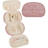 BAGSMART Travel Jewelry Case Jewelry Organizer Storage Roll Rings Necklaces Earrings Bracelets Brooches Watch Large Portable Light Pink(A-Nude Pink)