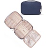 BAGSMART Travel Jewelry Organizer, Tangle-free Necklaces Case,Pink(Navy Blue)