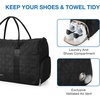 BAGSMART Black 40L Travel Duffle Bag with Shoes Compartment, Carry On Weekender Overnight Bag for Men Women