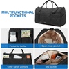BAGSMART Black 40L Travel Duffle Bag with Shoes Compartment, Carry On Weekender Overnight Bag for Men Women