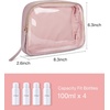 BAGSMART TSA Approved Toiletry Bag, 2 Pack Clear Makeup Cosmetic Bag Organizer, Quart Size Travel Bag for Toiletries, Carry-on Travel Accessories Essentials – Pink